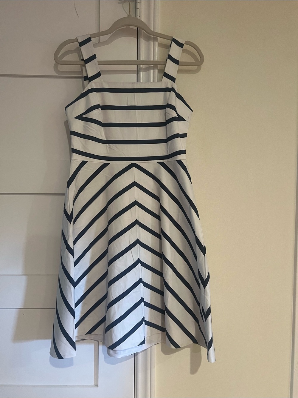 Draper James Classic White and Navy Stripe Women’s Mini Dress
